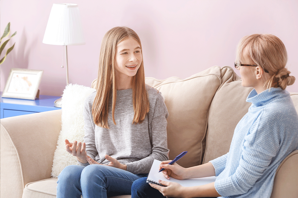 Psychologist with teen